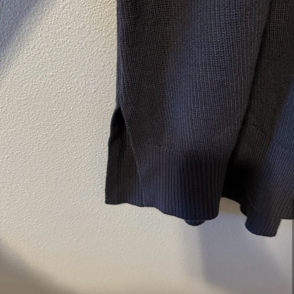 Athleta Handover Refined Wool Blend V Neck Ribbed Sweater Purple/Gray - Picture 6 of 8